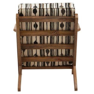 Cefena Black and White Fabric Armchair