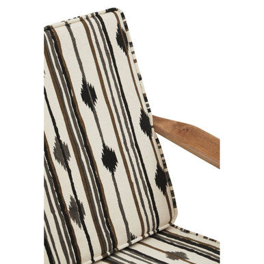 Cefena Black and White Fabric Armchair