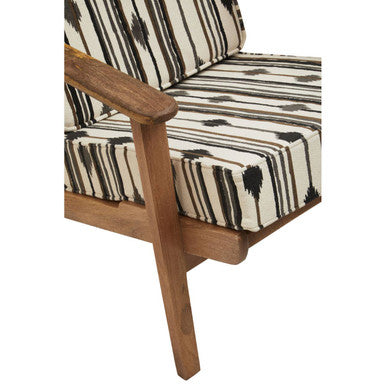 Cefena Black and White Fabric Armchair