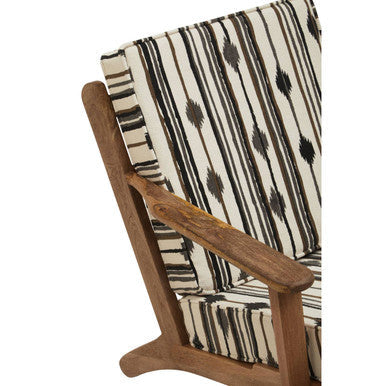 Cefena Black and White Fabric Armchair