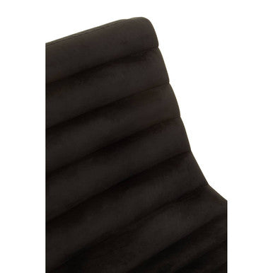 Vogue Black Velvet Channel Tufting Lounge Chair