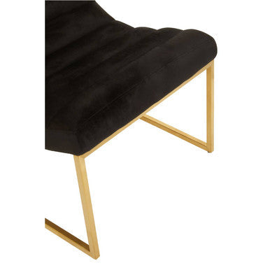 Vogue Black Velvet Channel Tufting Lounge Chair