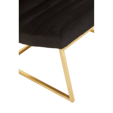 Vogue Black Velvet Channel Tufting Lounge Chair