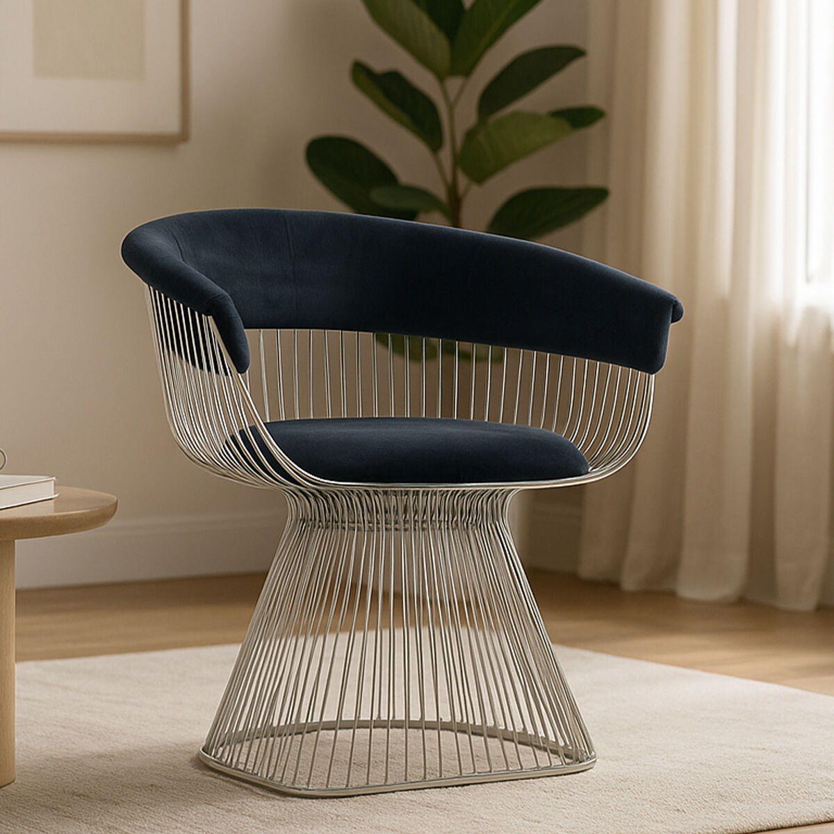 Vogue Black Velvet Chair with Silver Finish Frame
