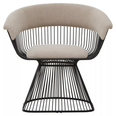 Vogue Mink Velvet Chair with Curved Back