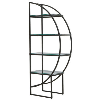 Vogue Matt Black Finish 4 Tier Right Half Moon Shelf Unit