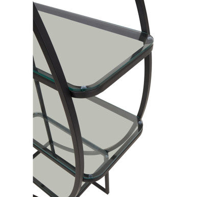Vogue Matt Black Finish 4 Tier Right Half Moon Shelf Unit