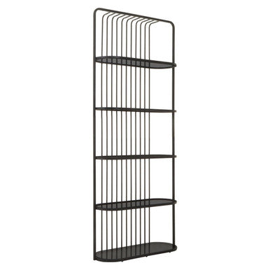 Vogue Black 5 Tier Shelf Unit with Glass Shelves