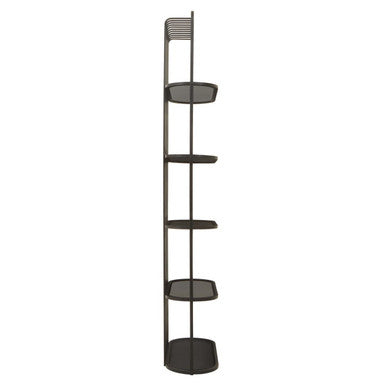 Vogue Black 5 Tier Shelf Unit with Glass Shelves