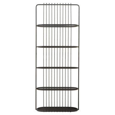 Vogue Black 5 Tier Shelf Unit with Glass Shelves