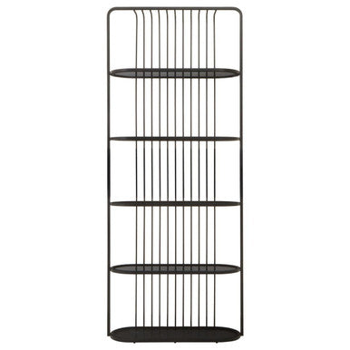 Vogue Black 5 Tier Shelf Unit with Glass Shelves
