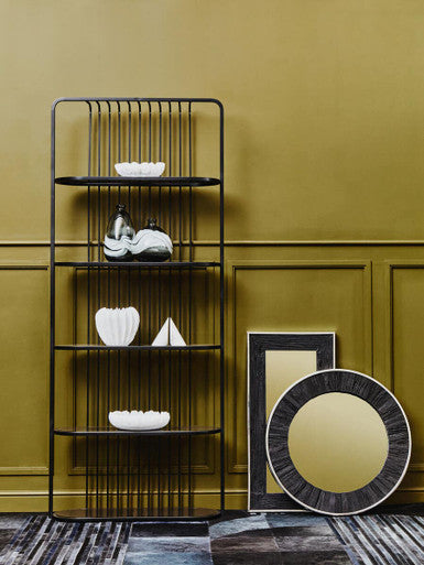 Vogue Black 5 Tier Shelf Unit with Glass Shelves