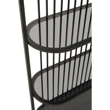 Vogue Black 5 Tier Shelf Unit with Glass Shelves