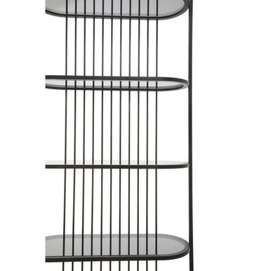Vogue Black 5 Tier Shelf Unit with Glass Shelves