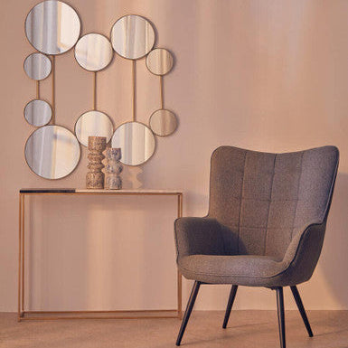 Corra Black and White Marble Console Table with Gold Finish Frame