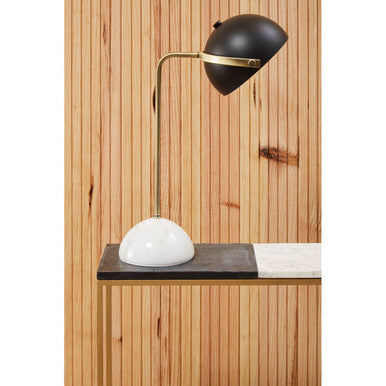 Corra Black and White Marble Console Table with Gold Finish Frame
