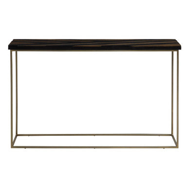 Aris Black Acacia Wood Console Table with Gold Inlay