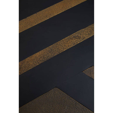 Aris Black Acacia Wood Coffee Table with Gold Inlay