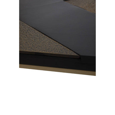 Aris Black Acacia Wood Coffee Table with Gold Inlay