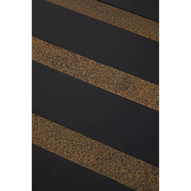 Aris Black Acacia Wood Side Table with Gold Inlay