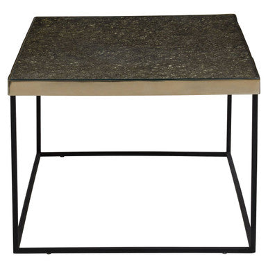Akola Gold Finish Coffee Table with Black Base