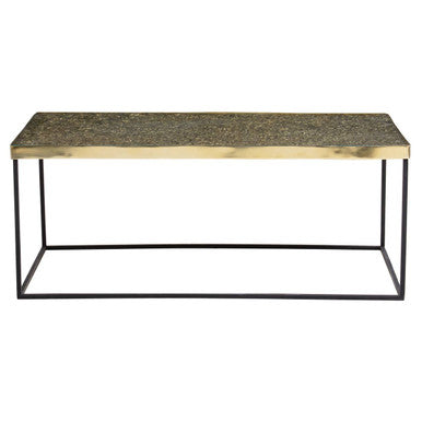 Akola Gold Finish Coffee Table with Black Base