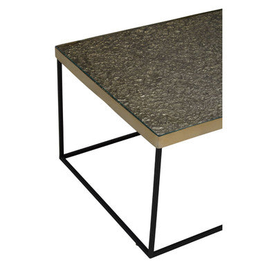 Akola Gold Finish Coffee Table with Black Base