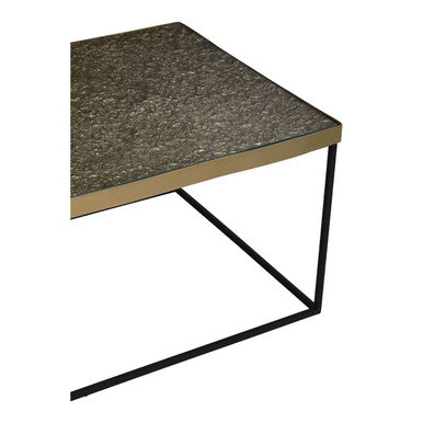 Akola Gold Finish Coffee Table with Black Base