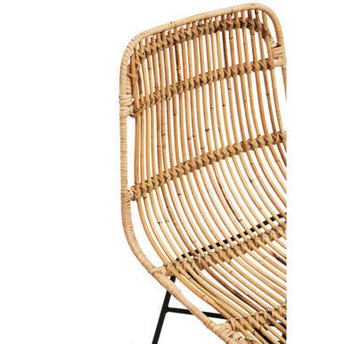 Manado Natural Rattan Dining Chair with Black Finish Legs