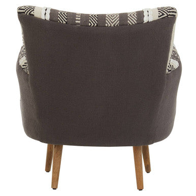 Cefena Grey and White Textured Fabric Chair