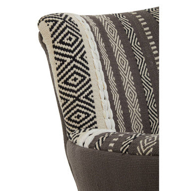 Cefena Grey and White Textured Fabric Chair