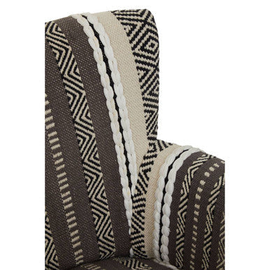 Cefena Grey and White Textured Fabric Chair