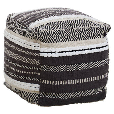 Grey and White Pouffe | Cefena