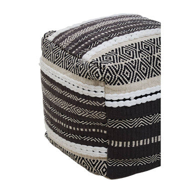 Grey and White Pouffe | Cefena