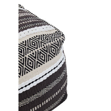 Grey and White Pouffe | Cefena