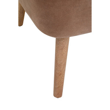 Cefena Mink Velvet and Natural Linen Chair