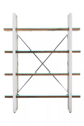 Kerala Natural Recycled Wood 4 Tier Shelf Unit