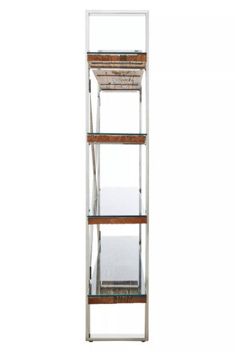 Kerala Natural Recycled Wood 4 Tier Shelf Unit