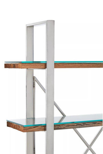 Kerala Natural Recycled Wood 4 Tier Shelf Unit