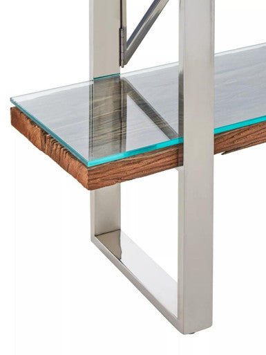 Kerala Natural Recycled Wood 4 Tier Shelf Unit