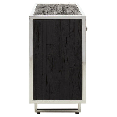 Kerala Black Recycled Wood 3 Door and 3 Drawer Sideboard