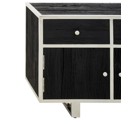 Kerala Black Recycled Wood 3 Door and 3 Drawer Sideboard
