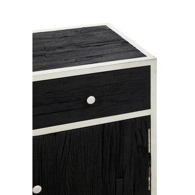 Kerala Black Recycled Wood 3 Door and 3 Drawer Sideboard