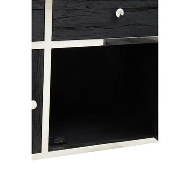 Kerala Black Recycled Wood 3 Door and 3 Drawer Sideboard