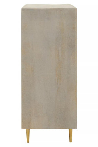 Sareel Cream and Grey Mango Wood 2 Door Cabinet