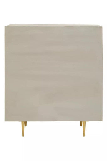 Sareel Cream and Grey Mango Wood 2 Door Cabinet