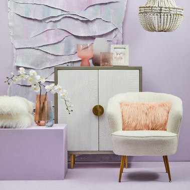 Sareel Cream and Grey Mango Wood 2 Door Cabinet