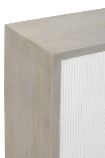 Sareel Cream and Grey Mango Wood 2 Door Cabinet