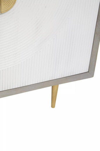 Sareel Cream and Grey Mango Wood 2 Door Cabinet
