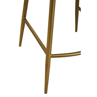 Buffalo Tan Leather Bar Chair with Gold Finish Frame